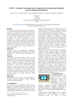 LinTO : Assistant vocal open-source respectueux des données
  personnelles pour les réunions déntreprise