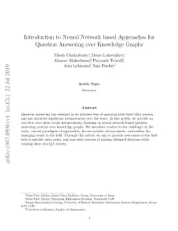 Introduction to Neural Network based Approaches for Question Answering
  over Knowledge Graphs