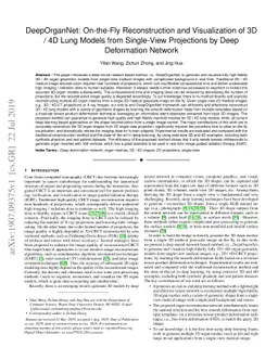 DeepOrganNet: On-the-Fly Reconstruction and Visualization of 3D / 4D
  Lung Models from Single-View Projections by Deep Deformation Network