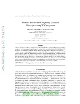 Abstract Solvers for Computing Cautious Consequences of ASP programs