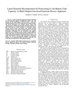 Latent Function Decomposition for Forecasting Li-ion Battery Cells
  Capacity: A Multi-Output Convolved Gaussian Process Approach