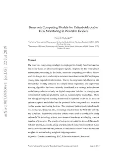 Reservoir Computing Models for Patient-Adaptable ECG Monitoring in
  Wearable Devices