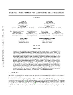 BEHRT: Transformer for Electronic Health Records