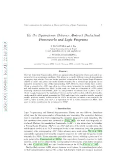 On the Equivalence Between Abstract Dialectical Frameworks and Logic
  Programs