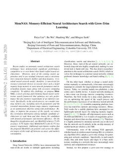 MemNet: Memory-Efficiency Guided Neural Architecture Search with
  Augment-Trim learning