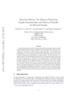 Direction Matters: On Influence-Preserving Graph Summarization and
  Max-cut Principle for Directed Graphs