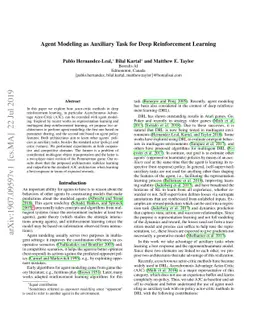 Agent Modeling as Auxiliary Task for Deep Reinforcement Learning