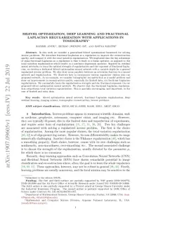 Bilevel Optimization, Deep Learning and Fractional Laplacian
  Regularization with Applications in Tomography