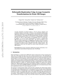 Deformable Registration Using Average Geometric Transformations for
  Brain MR Images