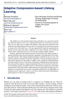 Adaptive Compression-based Lifelong Learning