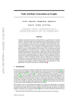 Node Attribute Generation on Graphs