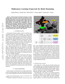 Multisensory Learning Framework for Robot Drumming