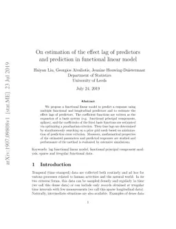 On estimation of the effect lag of predictors and prediction in
  functional linear model
