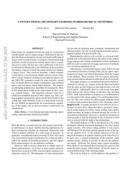 Convolutional Dictionary Learning in Hierarchical Networks