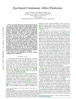 Eye-based Continuous Affect Prediction