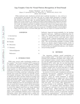 Log Complex Color for Visual Pattern Recognition of Total Sound