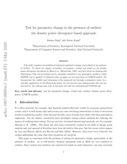 Test for parameter change in the presence of outliers: the density power
  divergence based approach