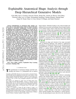 Explainable Anatomical Shape Analysis through Deep Hierarchical
  Generative Models