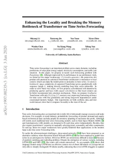Enhancing the Locality and Breaking the Memory Bottleneck of Transformer
  on Time Series Forecasting