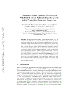 Generative Mask Pyramid Network for CT/CBCT Metal Artifact Reduction
  with Joint Projection-Sinogram Correction