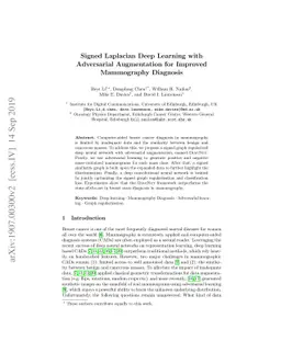 Signed Laplacian Deep Learning with Adversarial Augmentation for
  Improved Mammography Diagnosis