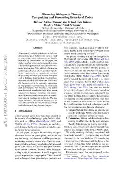 Observing Dialogue in Therapy: Categorizing and Forecasting Behavioral Codes