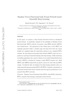 Random Vector Functional Link Neural Network based Ensemble Deep
  Learning
