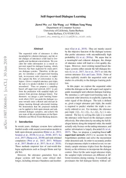 Self-Supervised Dialogue Learning