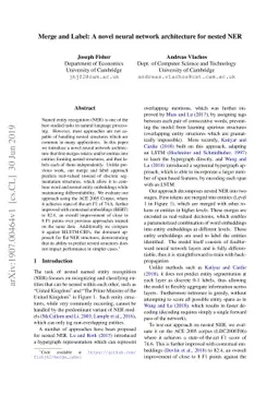 Merge and Label: A novel neural network architecture for nested NER