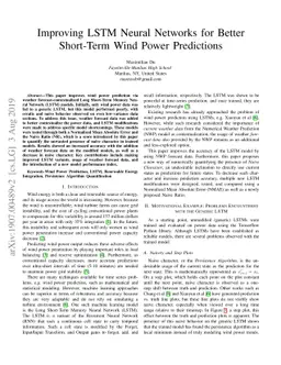 Improving LSTM Neural Networks for Better Short-Term Wind Power
  Predictions