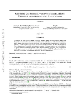 Geodesic Centroidal Voronoi Tessellations: Theories, Algorithms and
  Applications