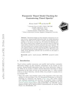 Parametric Timed Model Checking for Guaranteeing Timed Opacity