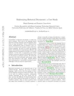 Modernizing Historical Documents: a User Study