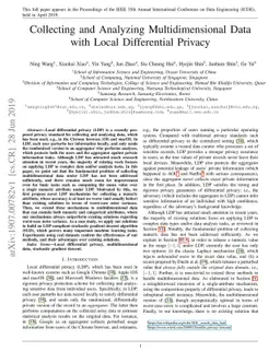 Collecting and Analyzing Multidimensional Data with Local Differential
  Privacy