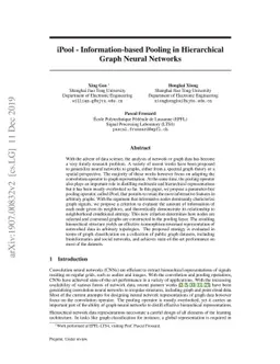 iPool -- Information-based Pooling in Hierarchical Graph Neural Networks