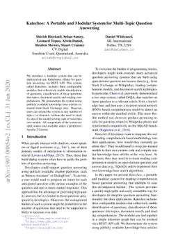 Katecheo: A Portable and Modular System for Multi-Topic Question
  Answering