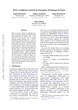 EGG: a toolkit for research on Emergence of lanGuage in Games