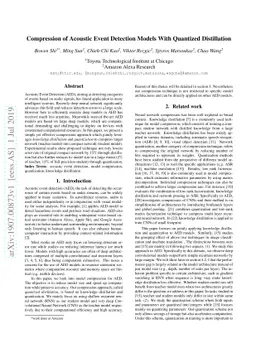 Compression of Acoustic Event Detection Models With Quantized
  Distillation