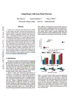 Going Deeper with Lean Point Networks