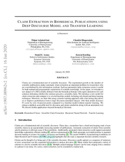 Claim Extraction in Biomedical Publications using Deep Discourse Model
  and Transfer Learning