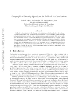 Geographical Security Questions for Fallback Authentication
