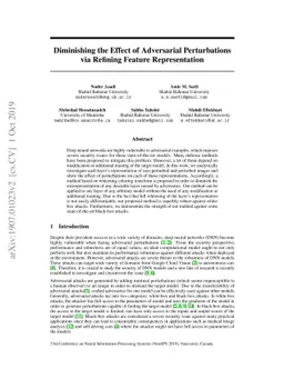 Diminishing the Effect of Adversarial Perturbations via Refining Feature
  Representation