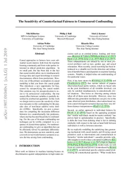 The Sensitivity of Counterfactual Fairness to Unmeasured Confounding