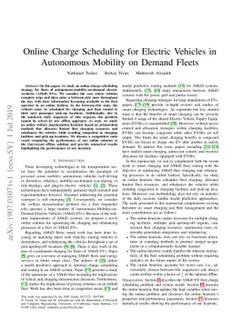 Online Charge Scheduling for Electric Vehicles in Autonomous Mobility on
  Demand Fleets
