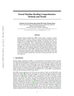 Neural Machine Reading Comprehension: Methods and Trends