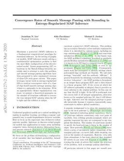 Convergence Rates of Smooth Message Passing with Rounding in
  Entropy-Regularized MAP Inference