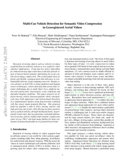 Multi-Cue Vehicle Detection for Semantic Video Compression In
  Georegistered Aerial Videos