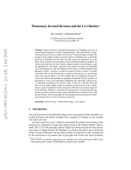 Elementary Iterated Revision and the Levi Identity