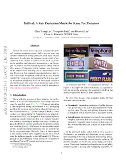 TedEval: A Fair Evaluation Metric for Scene Text Detectors