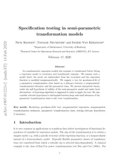 Specification testing in semi-parametric transformation models